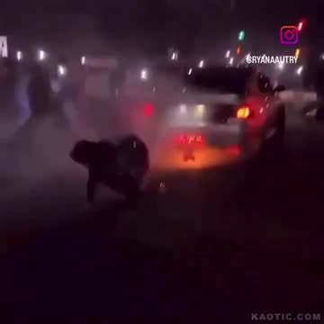 Stupid Idiot Gets Buttcrack Burned During Street Takeover