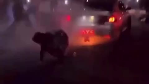 Stupid Idiot Gets Buttcrack Burned During Street Takeover