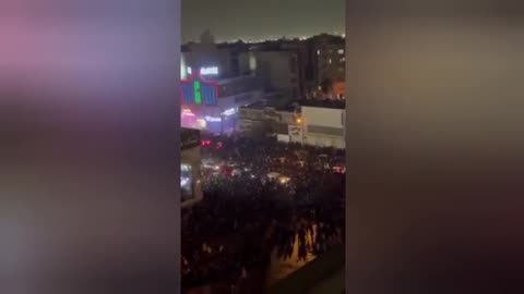 Large anti-regime protests in Iran's capital, Tehran.