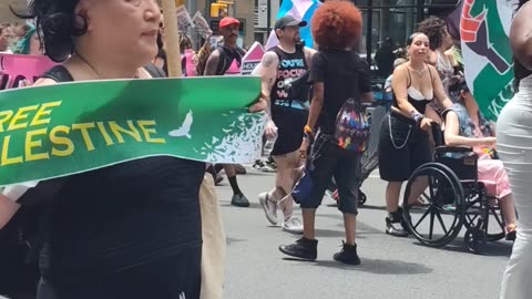 NO PRIDE IN GENOCIDE. Queer Liberation March 2025.