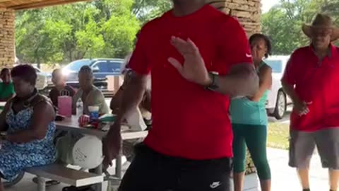 Look at Unc in the back. 🤣 Jam on it! #family #gathering