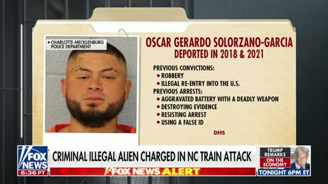 Before stabbing a passenger on a Charlotte, NC train, illegal alien Oscar Solorzano reportedly