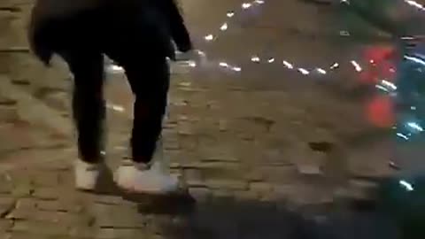 Muslim Arab Migrant Destroys Christmas Tree
