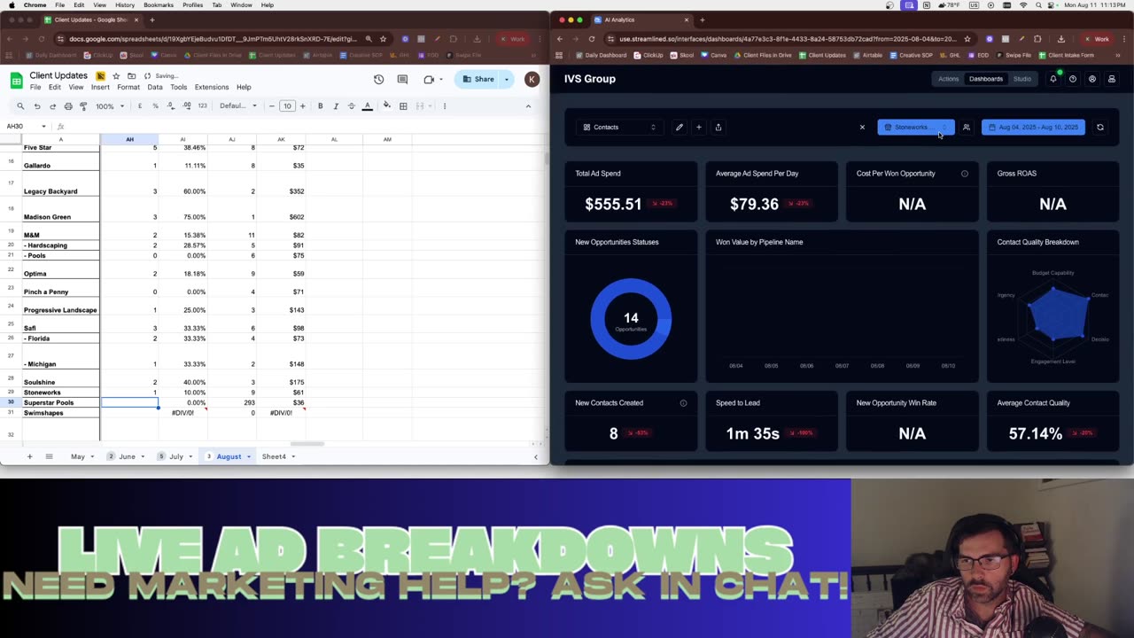 Live Facebook Ads Breakdown - 8/11