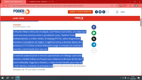 “Reuters” remove vídeo de Putin e Xi após exigência de TV chinesa