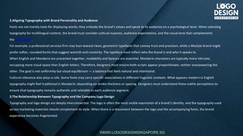 Typography and Readability in a Multi Lingual Context — Logo Design Singapore