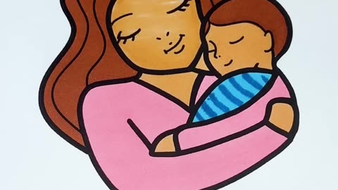 This Mother and Baby Drawing Will Melt Your Heart – Relaxing Coloring for Mother’s Day 🖍️💖