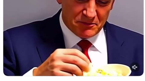 President Trump's mugshot shows him eating popcorn...