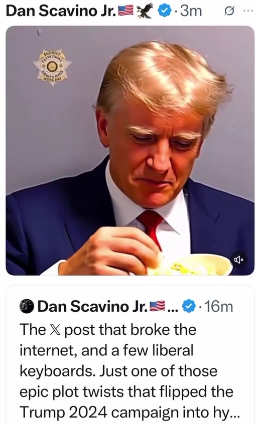 President Trump's mugshot shows him eating popcorn...