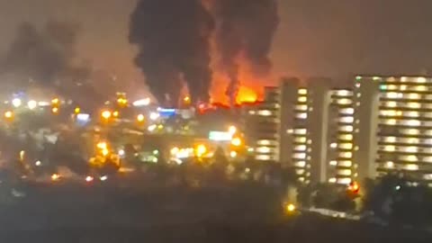Footage shows a huge explosion at an airbase in Tehran's Mehrabad Airport