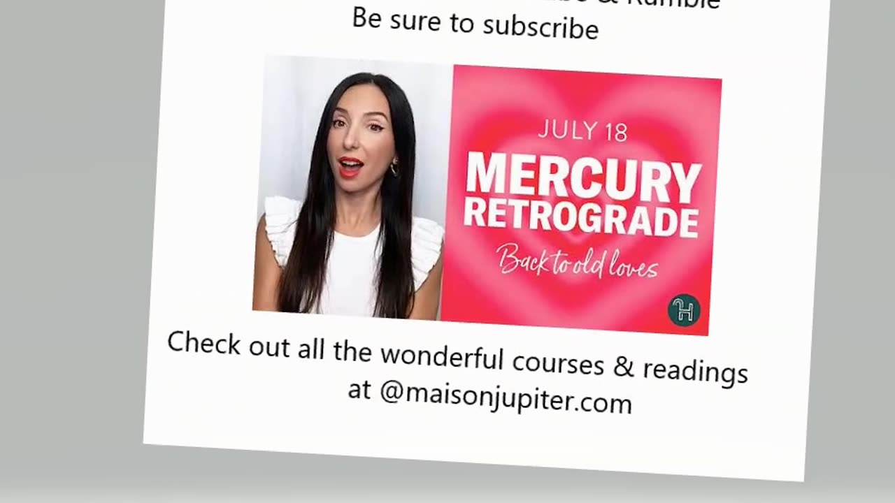 Join Julie Maison Jupiter YouTube & Rumble ❤️ Mercury Retrograde: Back to old loves!