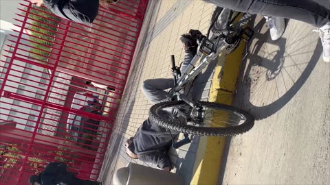 Bicycle Collides With Street Reporter