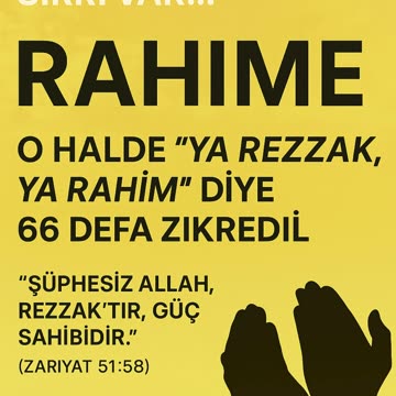 "Rahime İsminin Sırrı: Rızkı Açan Zikir ve Ayet!"