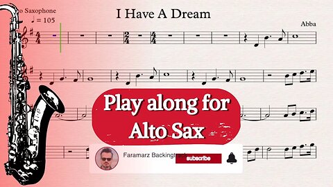 I Have A Dream - Abba | Play along for Alto Saxophone