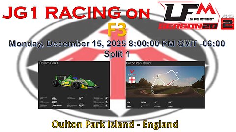 JG1 RACING on LFM - F3 - Oulton Park Island - England - Split 1