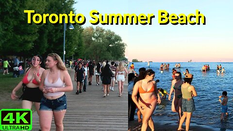 【4K】🇨🇦 Canada Day at Woodbine Beach | Toronto Summer Beach Walk & Fireworks 2025