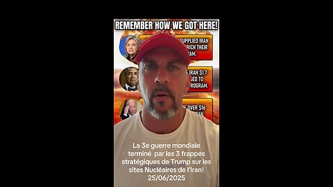 La 3e guerre mondiale terminé avec les frappes stratégiques de Trump! 25/06/2025