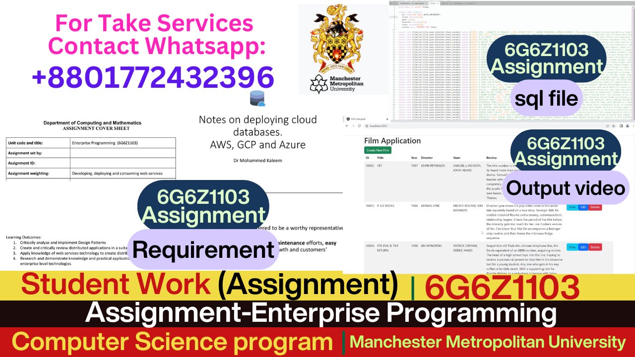 Student Work (Assessment) |6G6Z1103 Enterprise Programming |Manchester Metropolitan University (MMU)