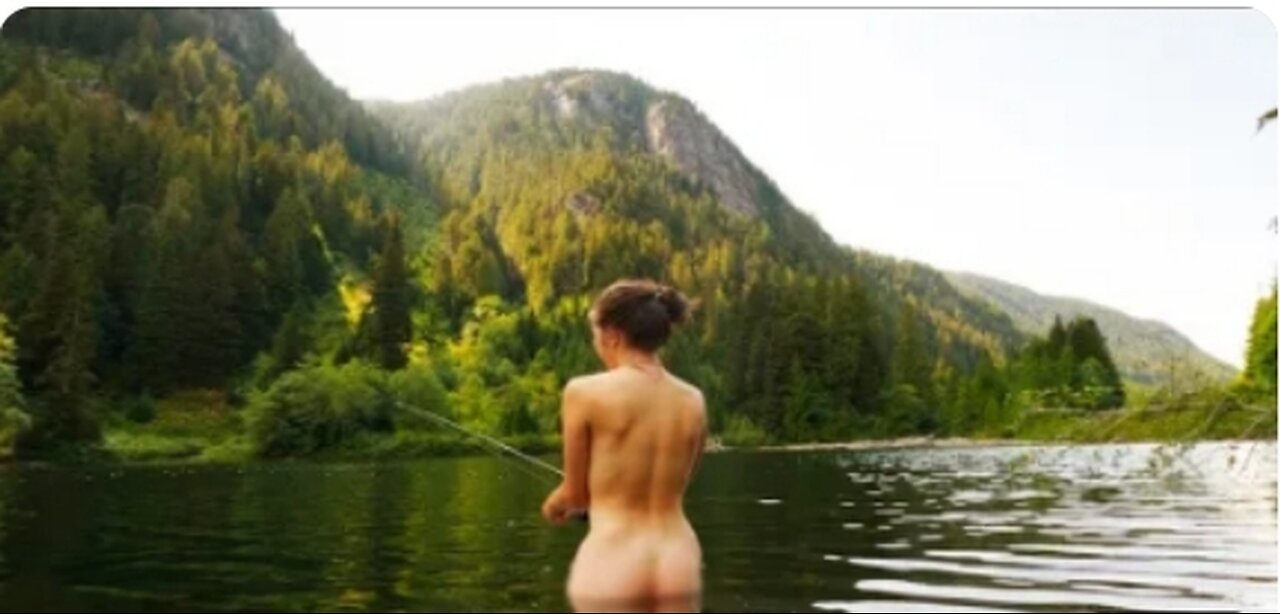 Girl Solo Survival In The Mountains. Camping ASMR Skinny Dipping