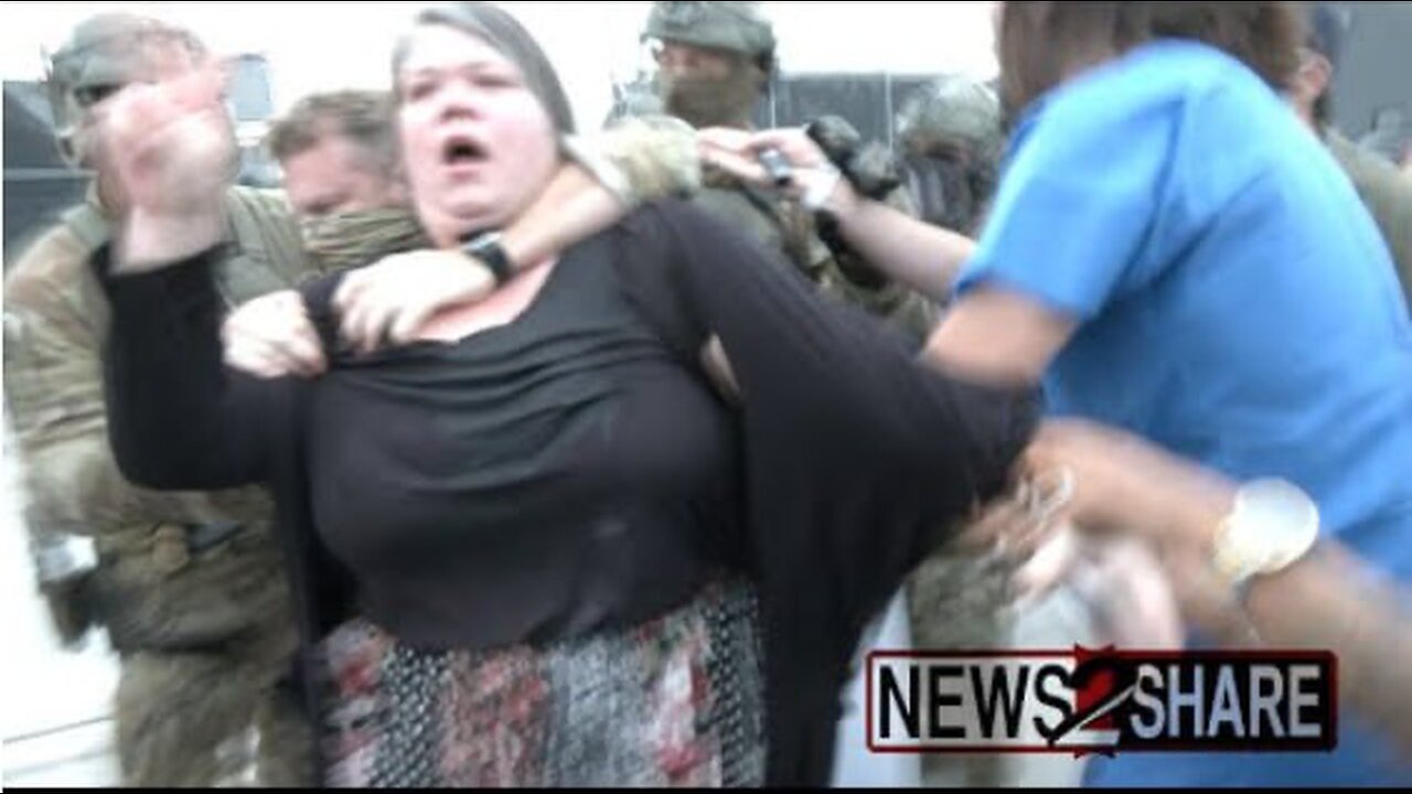 ICE arrest, and fire riot weapons against protesters attempting to block vehicles