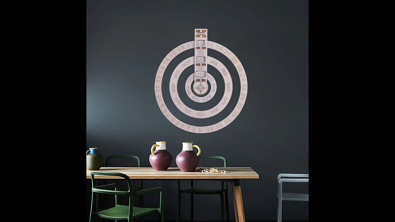 Wooden Hanging Round Spin Perpetual Calendar, for Home & Decor
