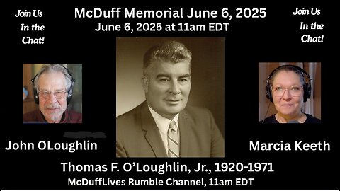McDuff and Marcia, June 6, 2025: Video from 2021 50th anniversary Memorial service