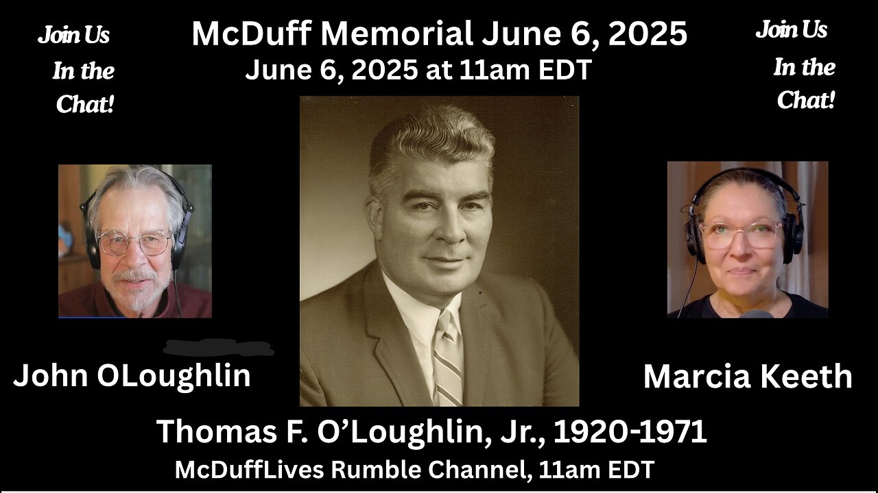 McDuff and Marcia, June 6, 2025: Video from 2021 50th anniversary Memorial service