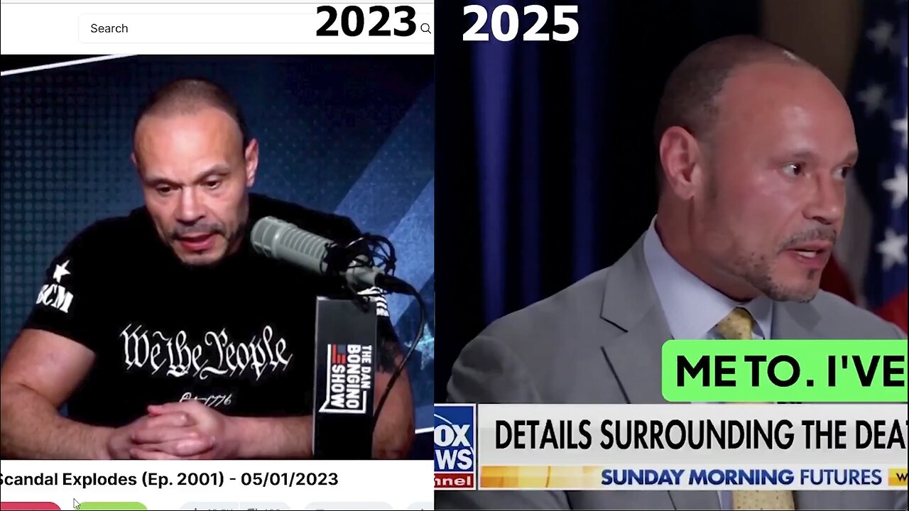 Dan Bongino's statements on Jeffrey Epstein in 2023 vs 2025