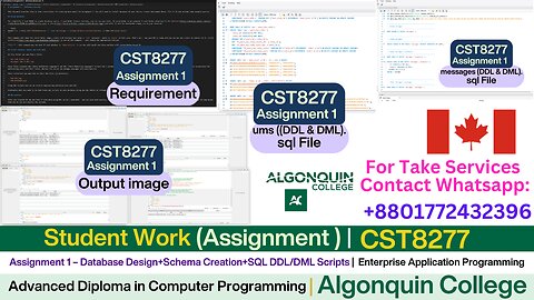Client Work (Assignment) | CST8277 Database Assignment Solved | Algonquin College