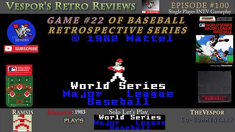 Solo Retro Let's Play | World Series MLB | (Intellivision) | Baseball Retrospective 22 | 🕹️⚾