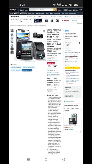 VIOFO Plus Dual Dash Cam Front and Rear,