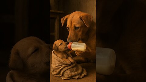 Poor Puppy Raises Baby Sister Alone 😭❤️