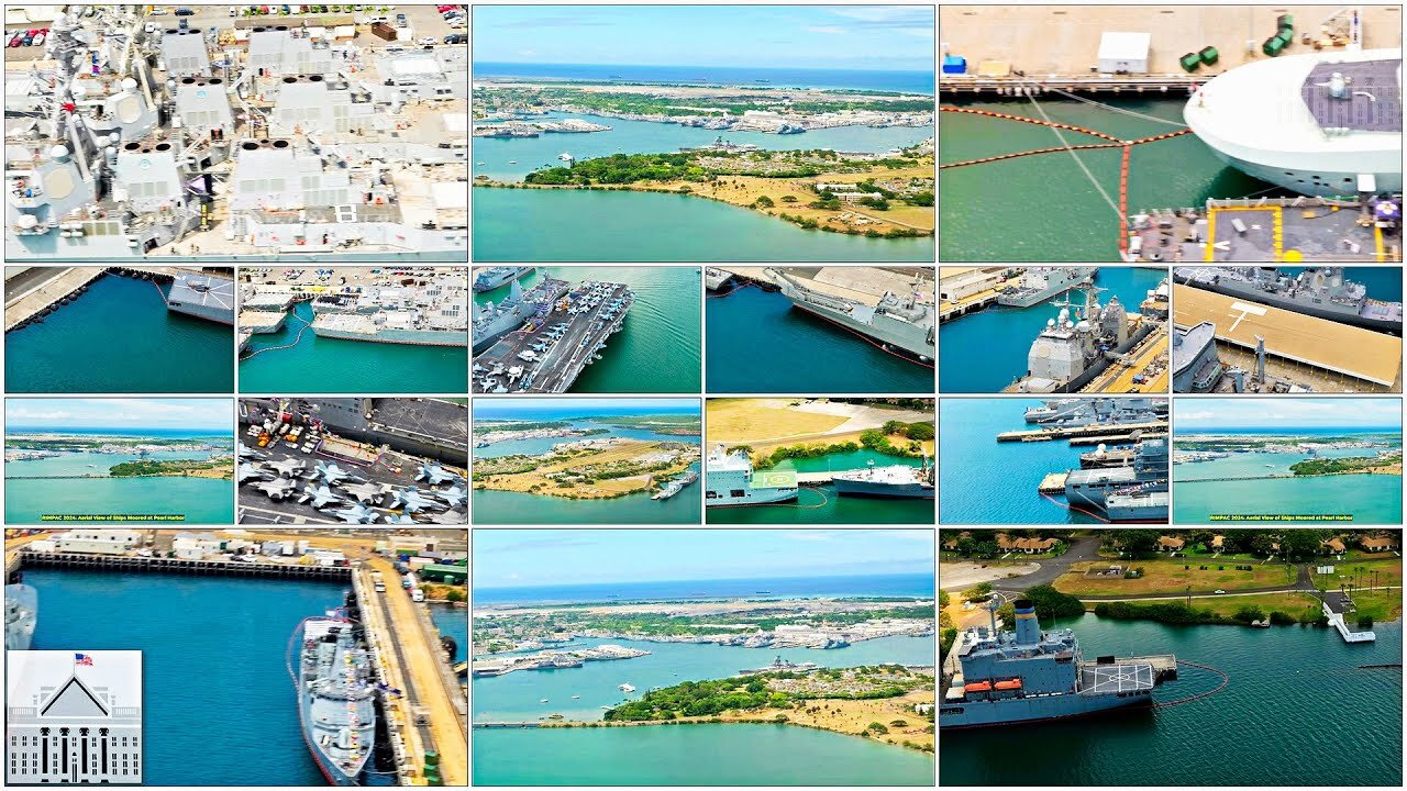 Aerial View of Pearl Harbor & Ford Island During RIMPAC