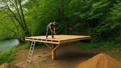 Built a House on a Pillar with a Rotating Mechanism in 73 DAYS | Bushcraft Engineering