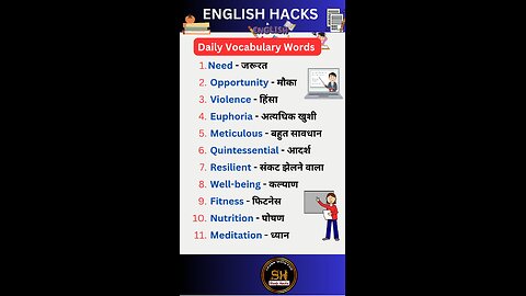 Most important daily use vocabulary with meaning 02 #studyhacks123 #vocabulary #english #shorts