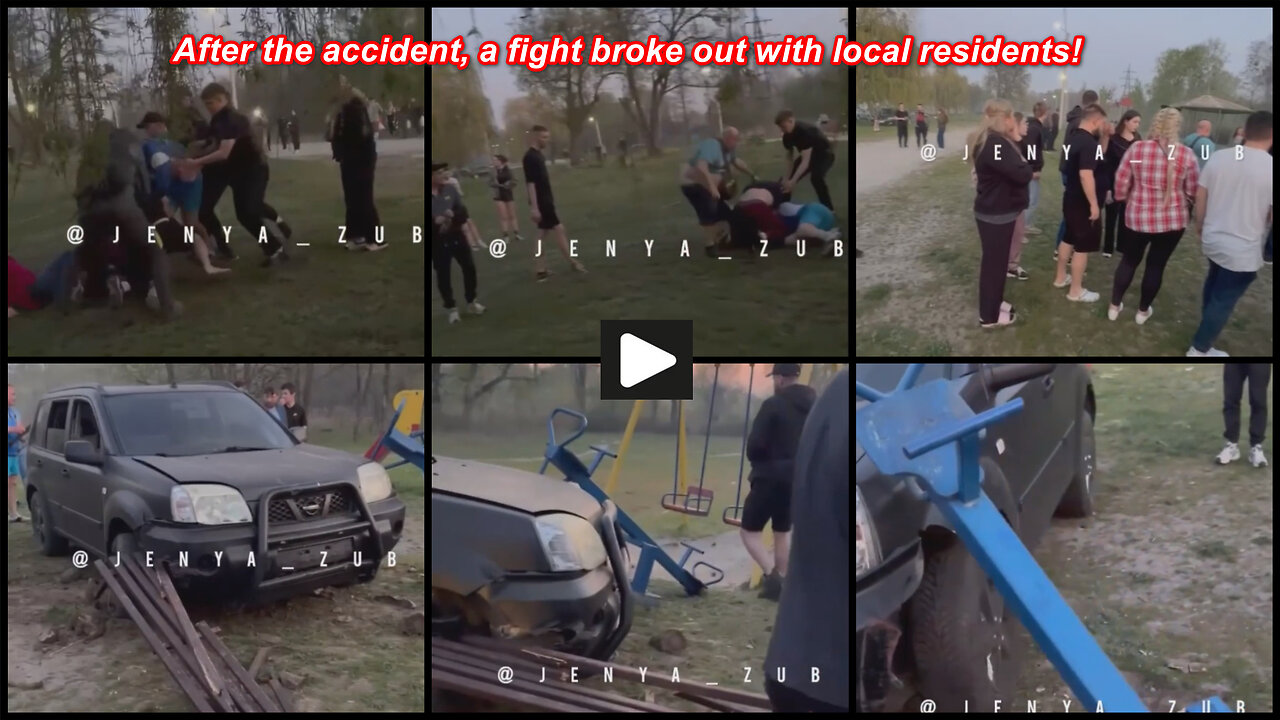 Udy: Drunk Ukrainian soldiers crashed a car into a children's playground