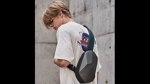 Anti-theft, Waterproof, Anti-collision Chest Bag, with Geometric 3D Shell, Side USB Interface