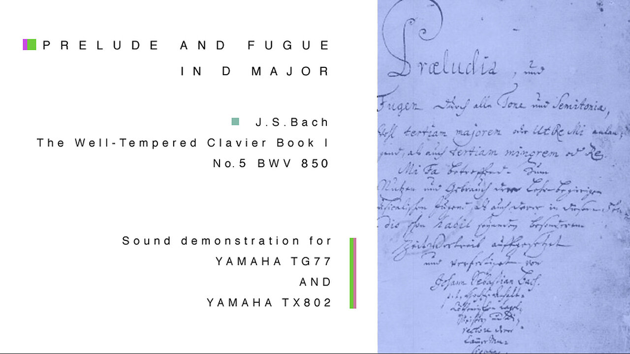 YAMAHA TG77 & TX802 Sound demonstration J.S.Bach "Prelude and Fugue in D Major"