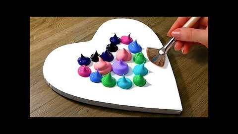 ACRYLIC HEART ART – Romantic Night & Sunset Landscape Painting Tutorial 🎨💝