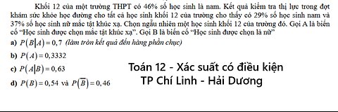 TP Chí Linh (Hải Dương): Khối 12 của một trường THPT có 46% số học