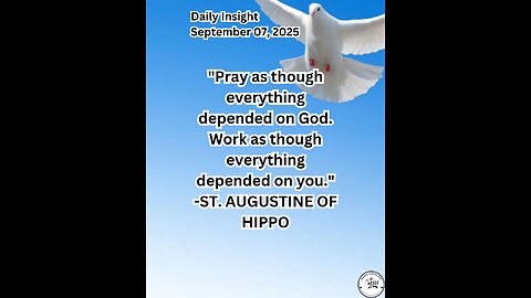 Daily Insight September 07, 2025 #faith #saint #Insight