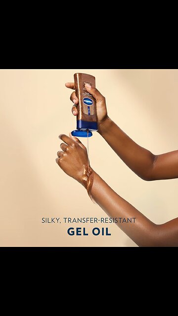 “Glow Like Golden Hour ✨ | Vaseline Glazed & Glisten Body Gel Oil – Shimmering Cocoa Radiance!”