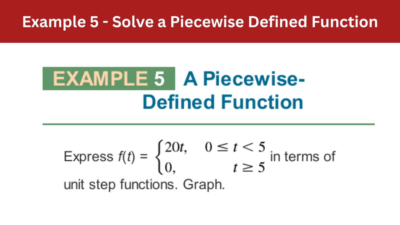 4.3 Example 5 | Solve a Piecewise Defined Function | AEM 7th Edition