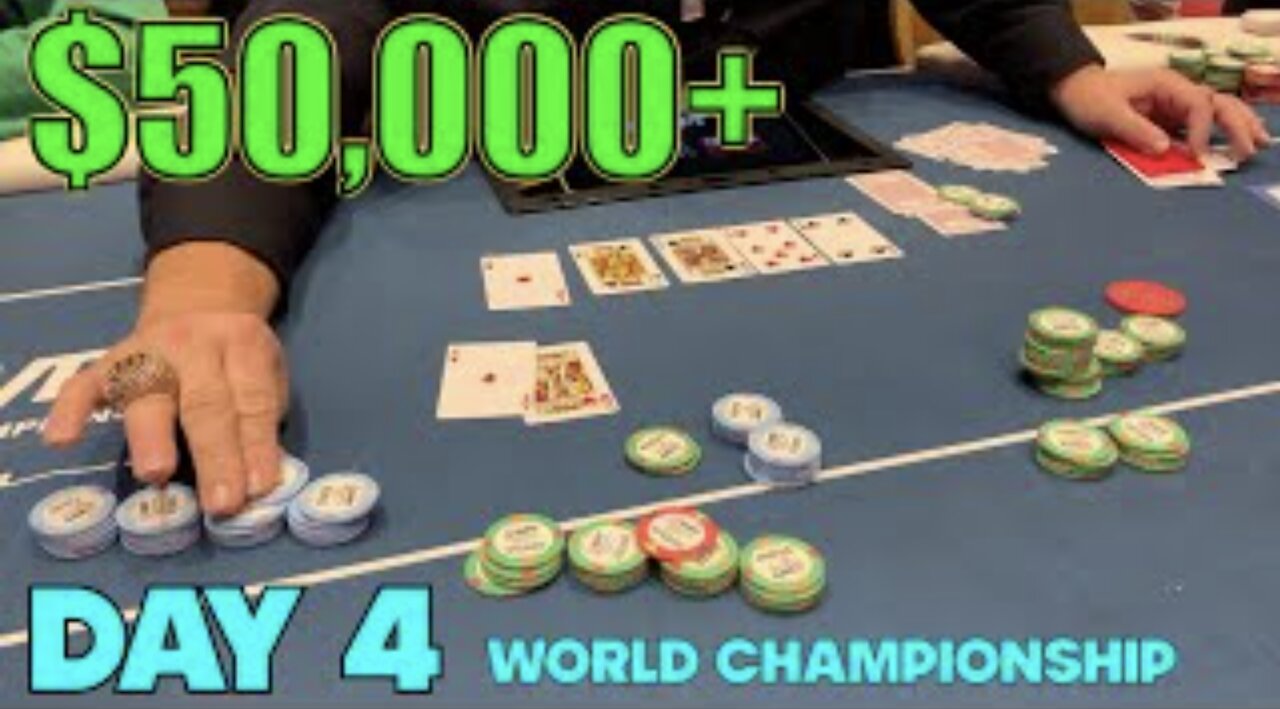 $50,000+ WIN!!! DAY 4 ALL IN vs Main Event Champion! Hitting Miracle Rivers! Poker Vlog Ep 293