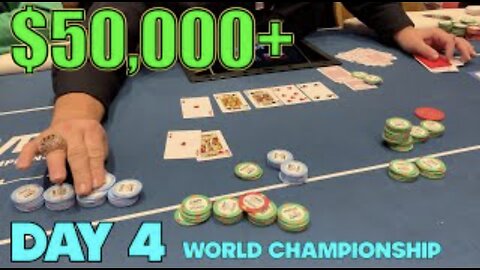 $50,000+ WIN!!! DAY 4 ALL IN vs Main Event Champion! Hitting Miracle Rivers! Poker Vlog Ep 293