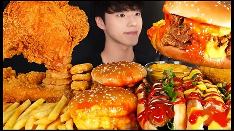 Burger + crispy fried chicken + American hot dog