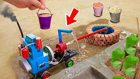 Homemade Diesel Water Pump Pulls Water from Well for Farming