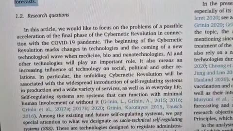 The"pandemic" was a trigger to accelerate the Cybernetic Revolution.. the final phase begin in 2030s