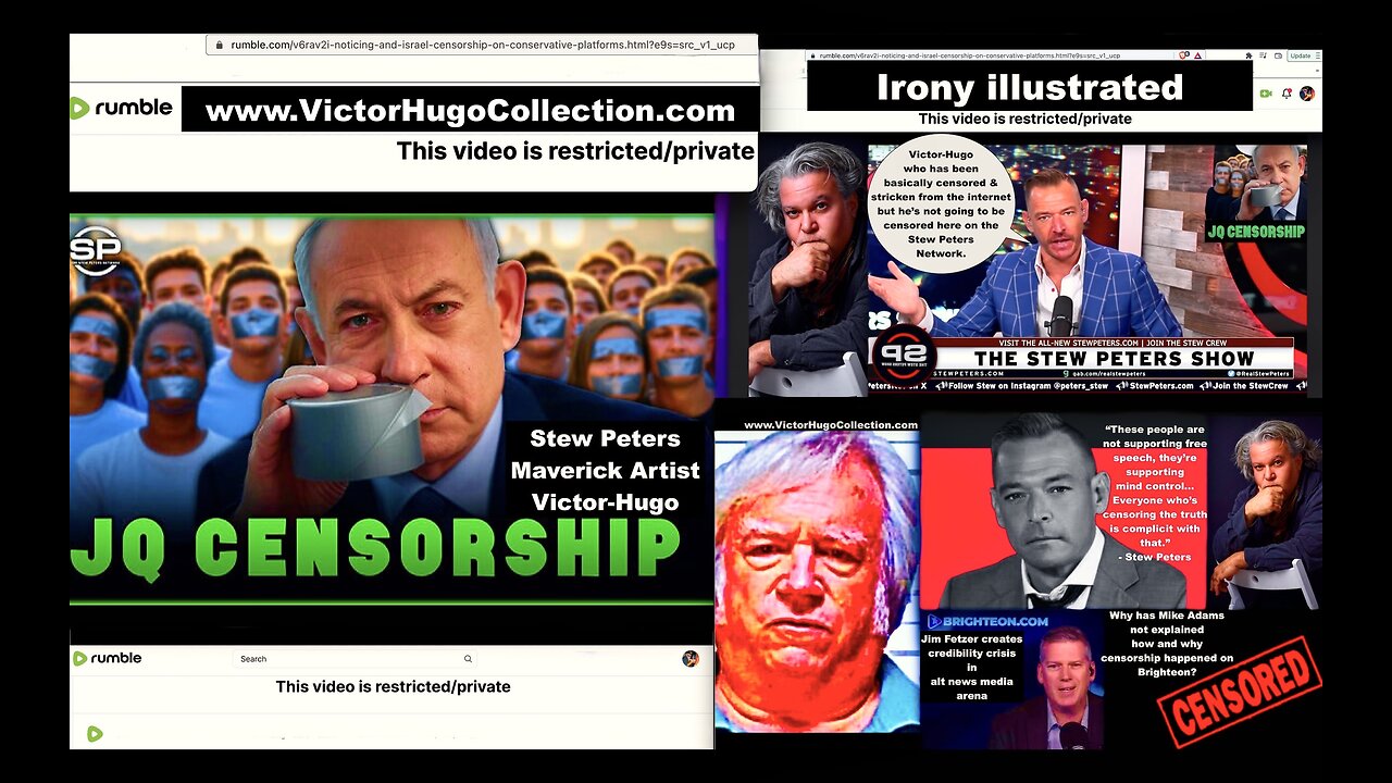 Censored Stew Peters Victor Hugo Mike Adams Brighteon Censorship Jim Fetzer Sandy Hook Interview