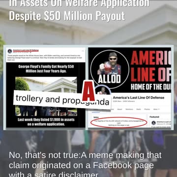 Fact Check: Satirical Meme Said George Floyd's Family Listed $1,900 In Assets On Welfare Application